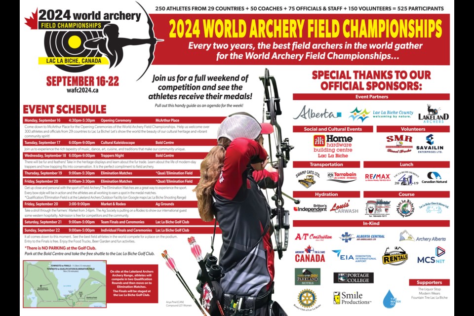 There's a lot to target on during the week of sport and activities as Lac La Biche County welcomes world-class athletes for the 2024 World Field Archery Championships.