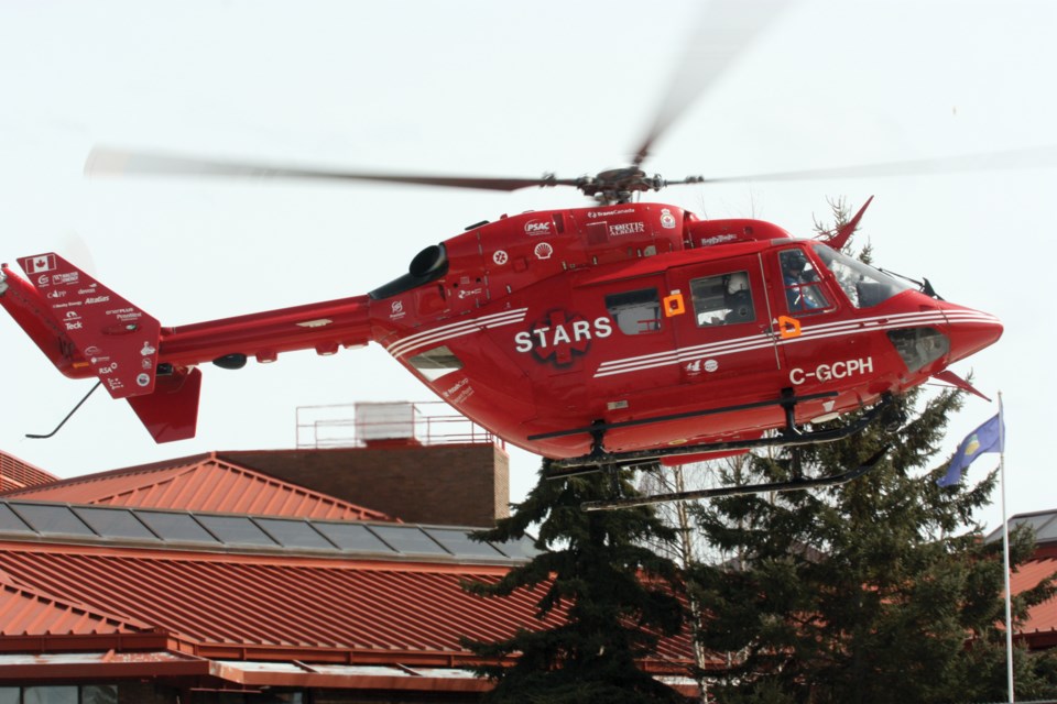 STARS transported a patient to Edmonton on Monday after a one-vehicle rollover near Goodridge.