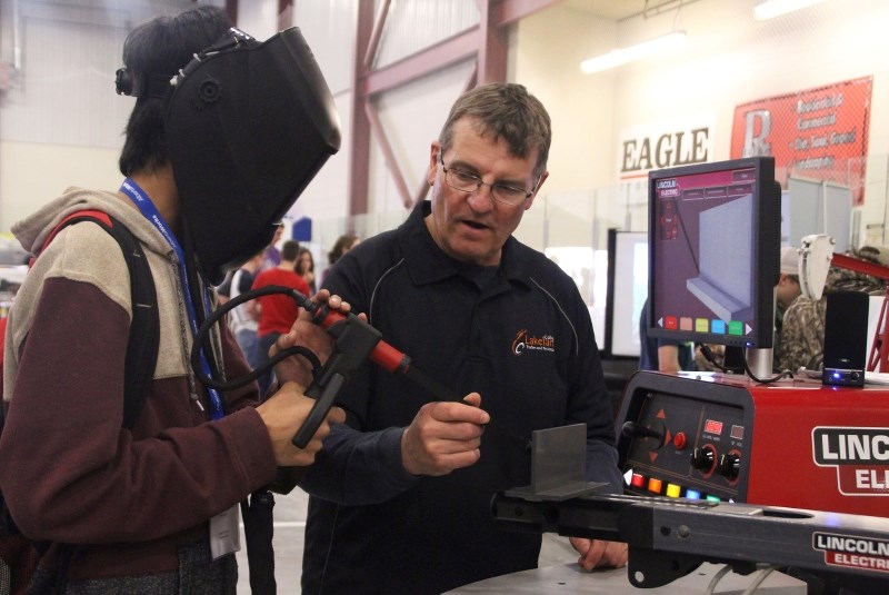 Over 800 students packed the Bonnyville C2 on April 29 for the Lakeland Career Expo, wbich featured a variety of hands-on demonstrations.