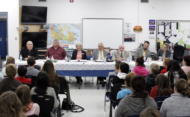 The students of H.E. Bourgoin Middle School had a number of questions for candidates during a mini-forum on Tuesday, Oct. 10.