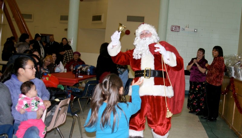 Santa Claus brought gifts and cheer to the first-ever baby celebration held at Saddle Lake Cree Nation on Dec. 2.