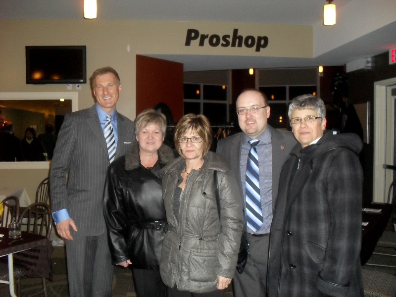 MP Maxime Bernier, Lorraine St. Arnault, Mona Dechaine, MP Brian Storseth and Paulette Amyotte were a few of those attending a Jan. 17 fundraising dinner for the Conservative 