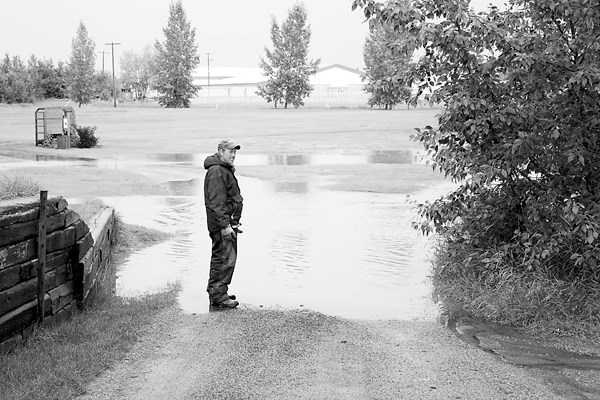 Water flowed through the St. Paul golf course after a storm in July. Course superintendent Curtis Collins had to temporarily close parts of the course.