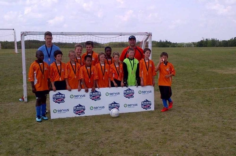 The St. Paul U12 boys Vipers pose with their bronze medals at the conclusion of the provincial championships. This year&#8217;s tournament was hosted in Vermilion