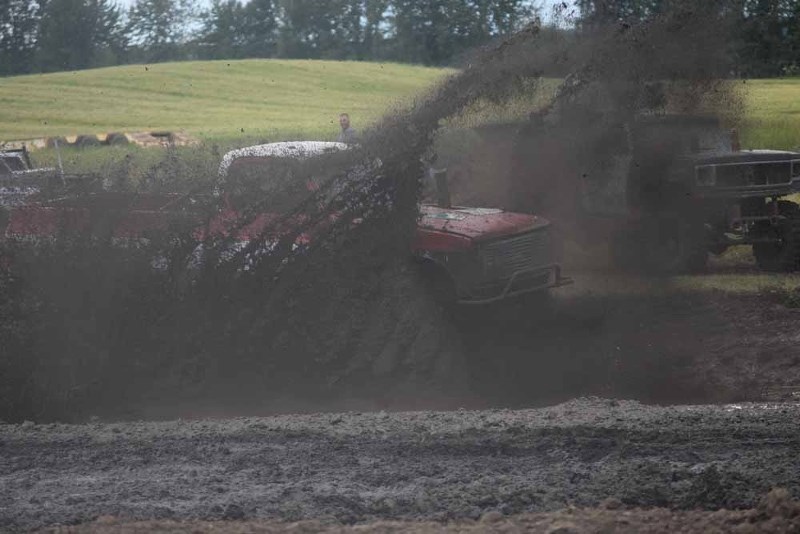 Sheldon Luciak drew a lot of cheers from the crowd in attendance at the Glendon Derby and Mud Bogs for his very muddy showing in the Super Mod Mud Bog event.