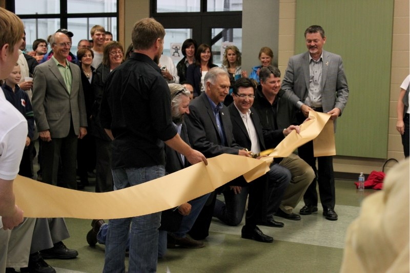 The main hallway of the Bold Center was packed last Wednesday morning for the Bold Centre ribbon cutting ceremony.