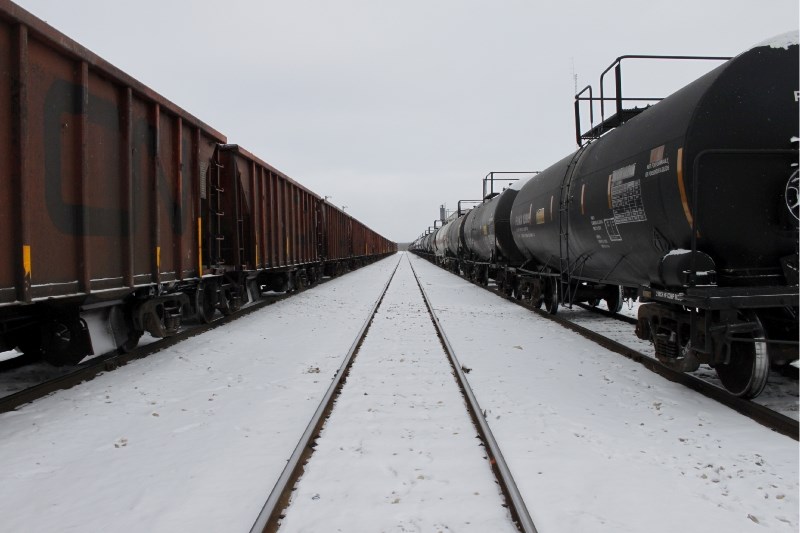 The CN rail switching yards are located between The Bargain Shop and Rona in the Hamlet of Lac La Biche.