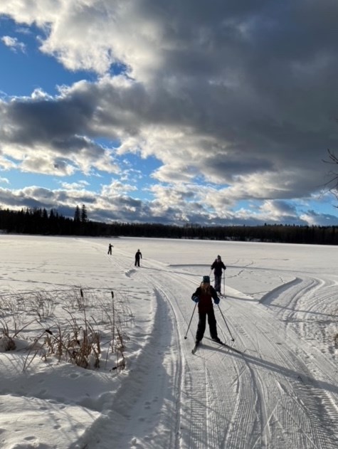 Members of the Lac La Biche Nordic Ski Club on a recent skiing excursion in the Lac La Biche area. Photo supplied. 