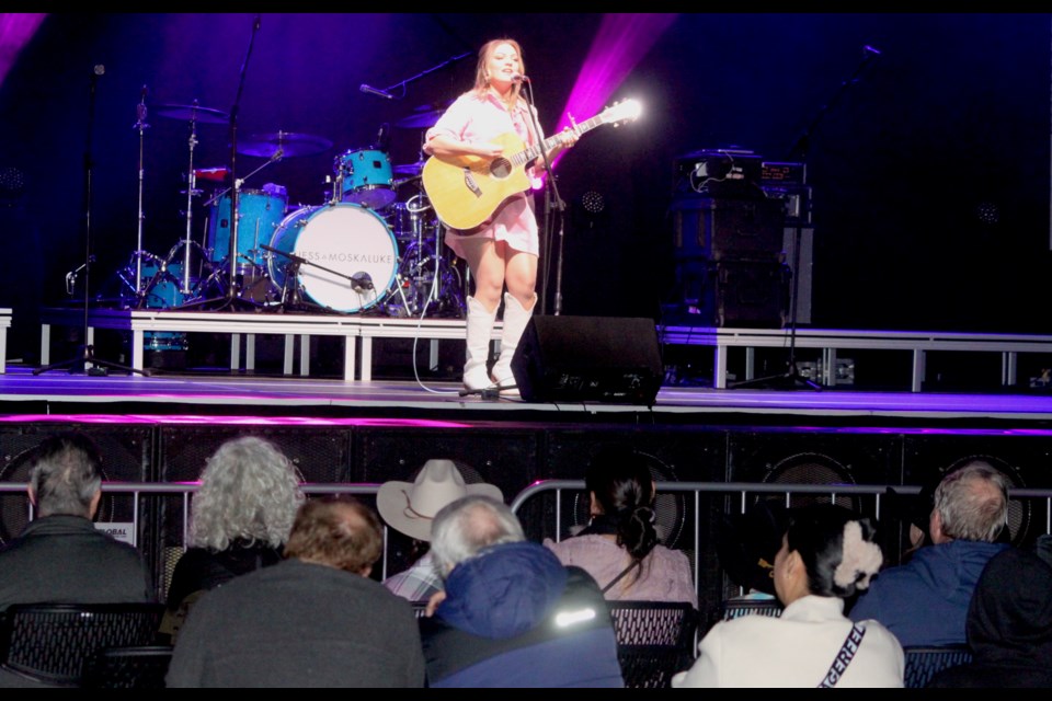 Olivia Rose, who grew up in Elk Point, was the opening act for Aaron Pritchett and Jess Moskaluke. The concert took place at the Bold Centre on the evening of Feb. 28. Chris McGarry photo. 