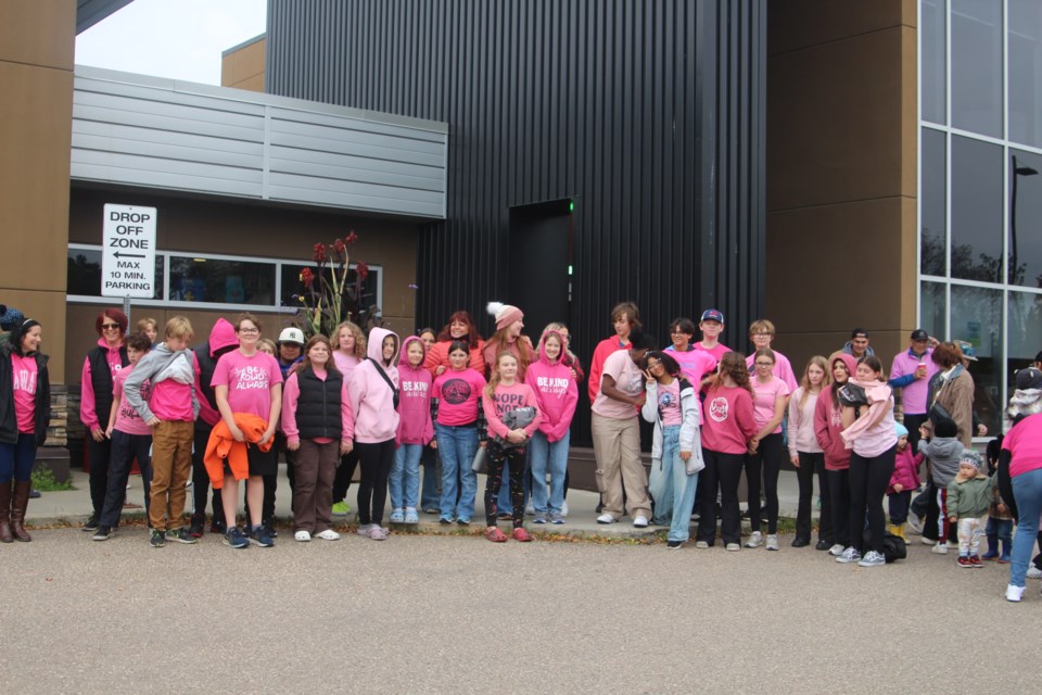 On Oct. 4 Participants from the French immersion Assumption Junior High School came to Cold Lake and District FCSS to unite against bullying.