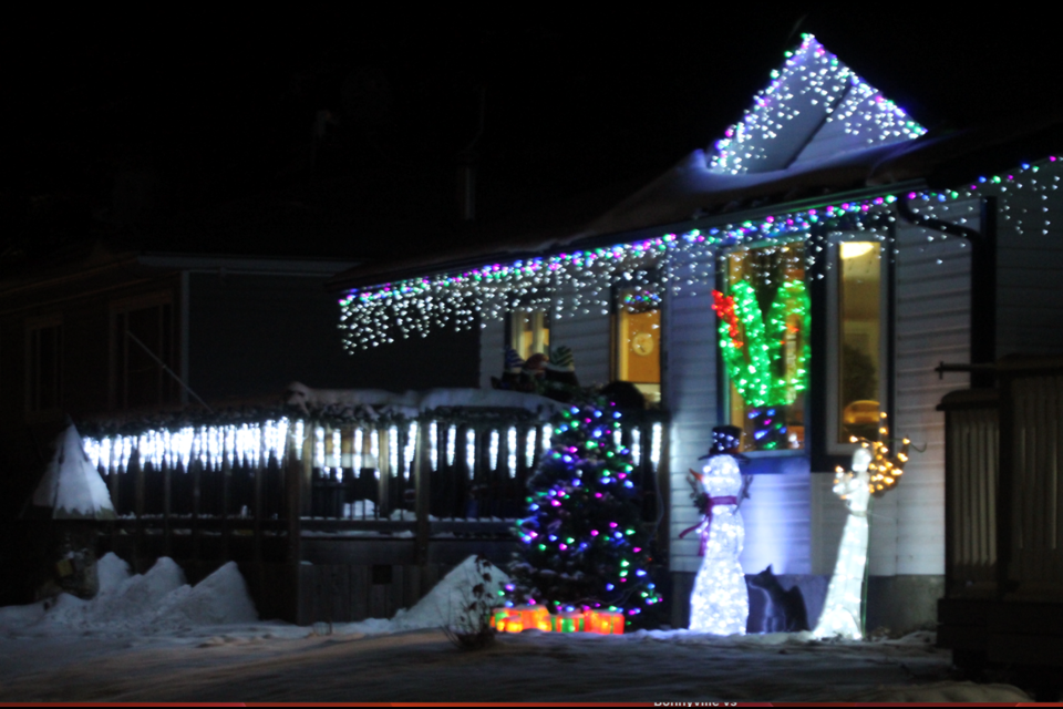 A house in Plamondon lit up for the Christmas season. Rob McKinley. 