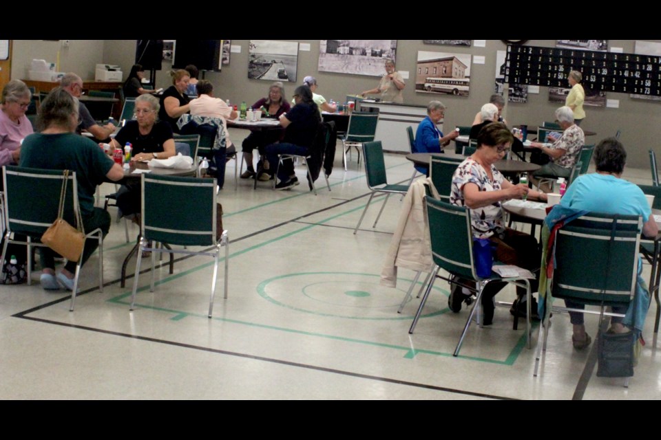 Local seniors gathered inside the Lac La Biche Heritage Centre for the bingo games that took place on Tuesday, Sept. 3. Chris McGarry photo. 