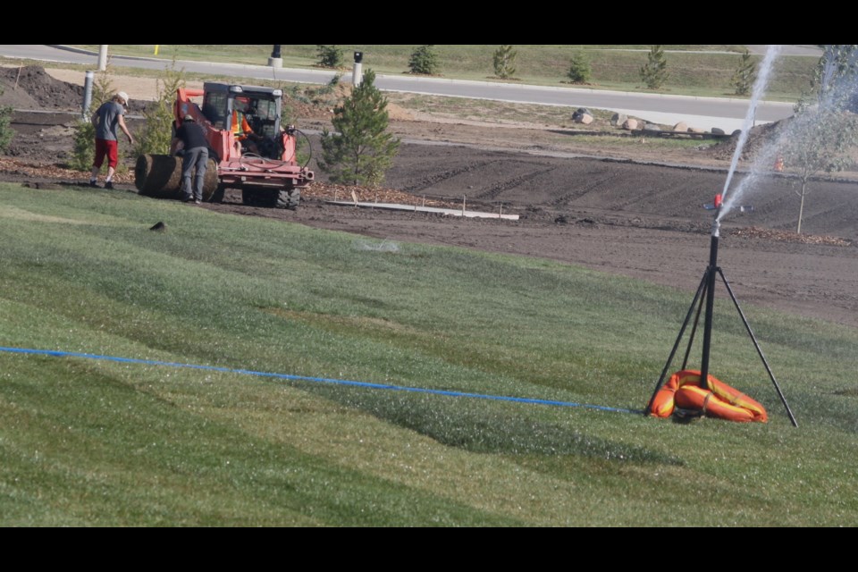 Due to dry conditions have persisted into early autumn, 
 irrigation has been used to help the sod settle and ensure that it’s healthy for when spring arrives next year. 