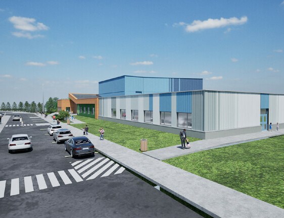 A view of the school entrance and pick up/drop off area for the proposed new school in Lac La Biche. / NLPS photo. 