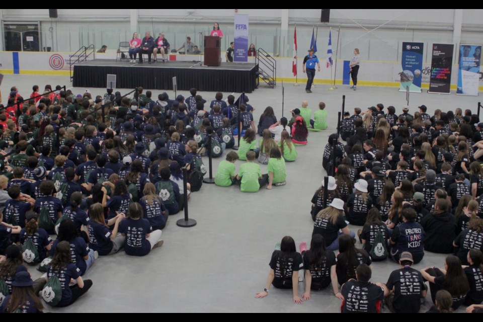 The 2024 Alberta Francophone Games-which took place in Lac La Biche over the May 24 weekend-got underway Friday evening with the traditional opening ceremonies. Chris McGarry photo. 