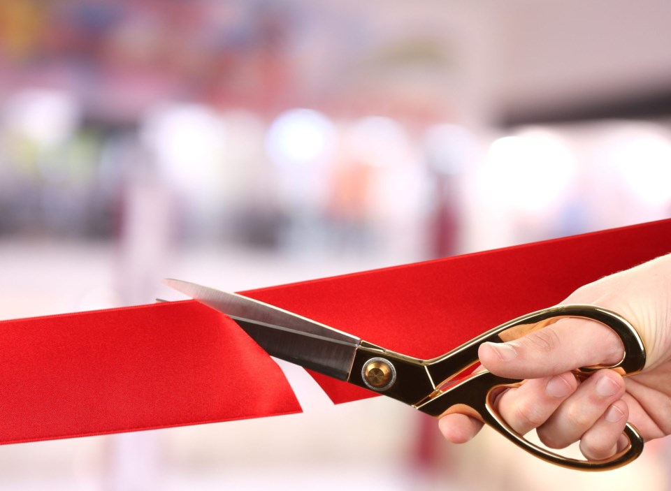 Grand,Opening,,Cutting,Red,Ribbon