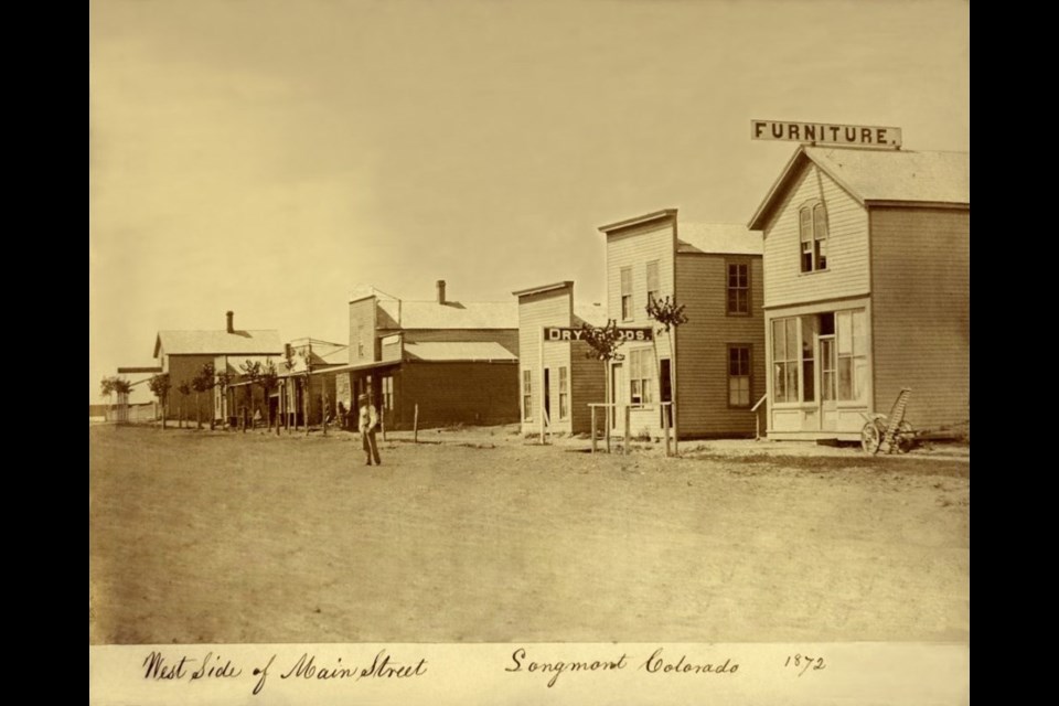 West Side of Main Street, 1872 (Photo courtesy of Longmont Museum)