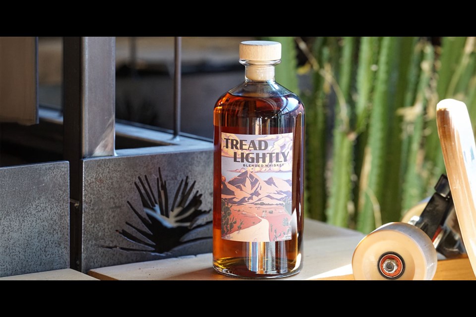 Tread Lightly whiskey blend, with label art by John Cross.