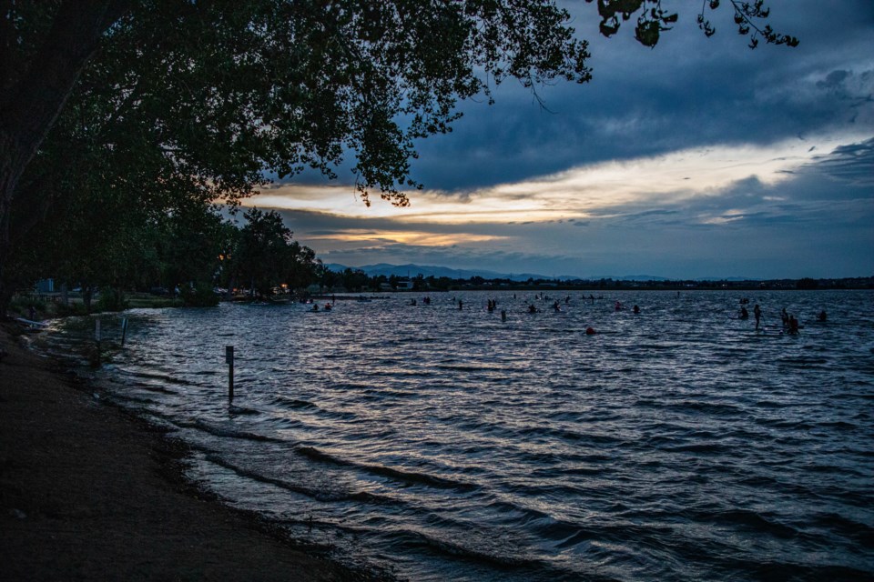 Union Reservoir's first full moon paddleboard since before the pandemic. Gusting winds, chopping water and didn't slow the dedicated boarders.