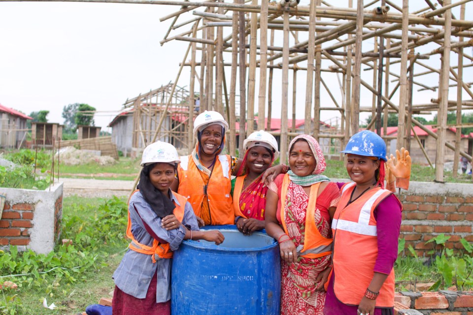 Nepali Habitat for Humanity volunteers, in Nepal.