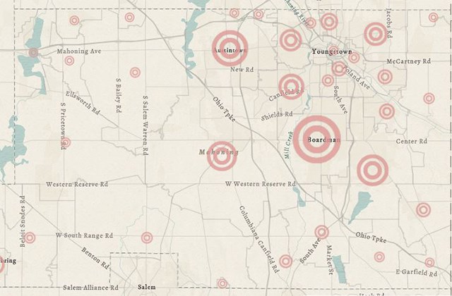 mahoning zip code map 9-9