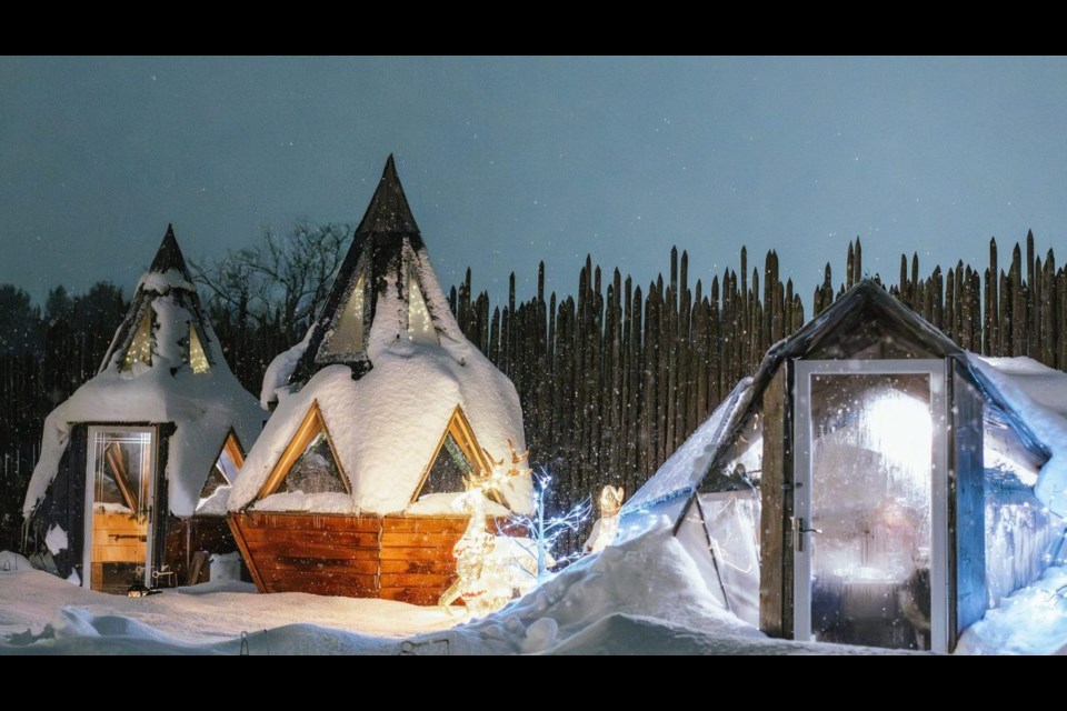 Dining under the Stars allows diners to eat outside over the winter months outside the palissades at Sainte-Marie among the Hurons.