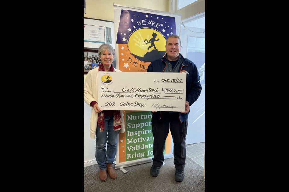 Jeff Bumstead won the recent We Are The Villagers 50-50 draw. The charity thanks all who supported the organization and participated in the effort.