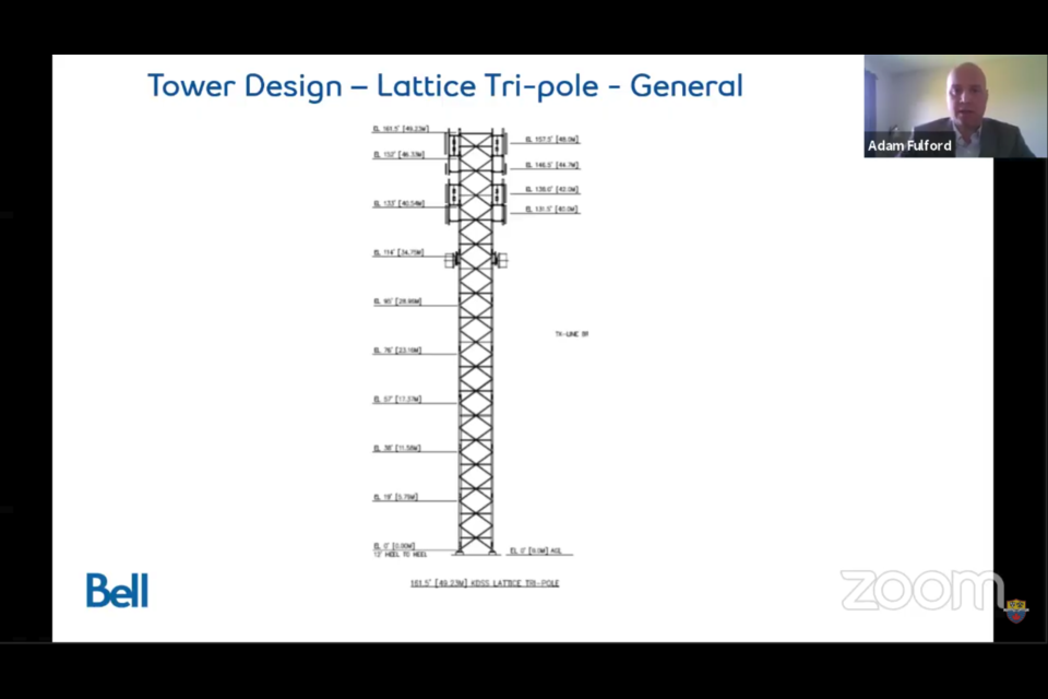 Adam Fulford, director, land services CanACRE Ltd., presented options for two cell towers in Tiny Township. Mehreen Shahid/MidlandToday