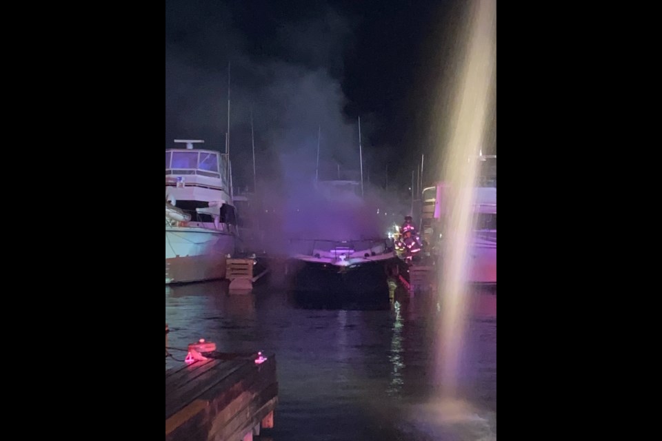 The Penetanguishene fire department extinguished a boat fire at Hindson Marina before dawn Tuesday.