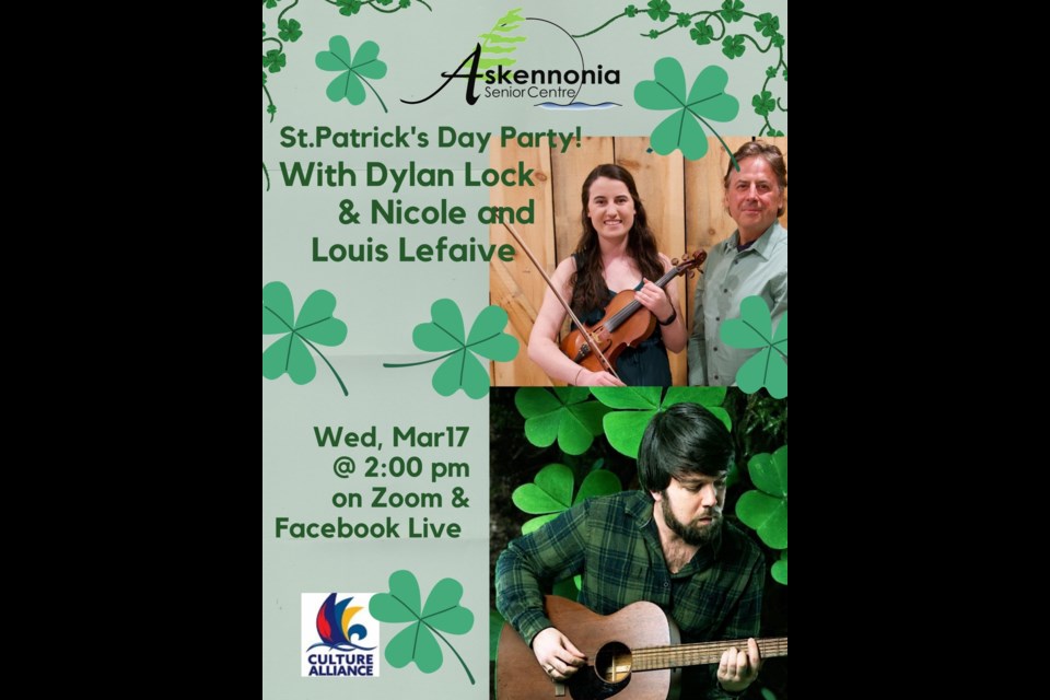 A poster outlines today's St. Patrick's Day event.