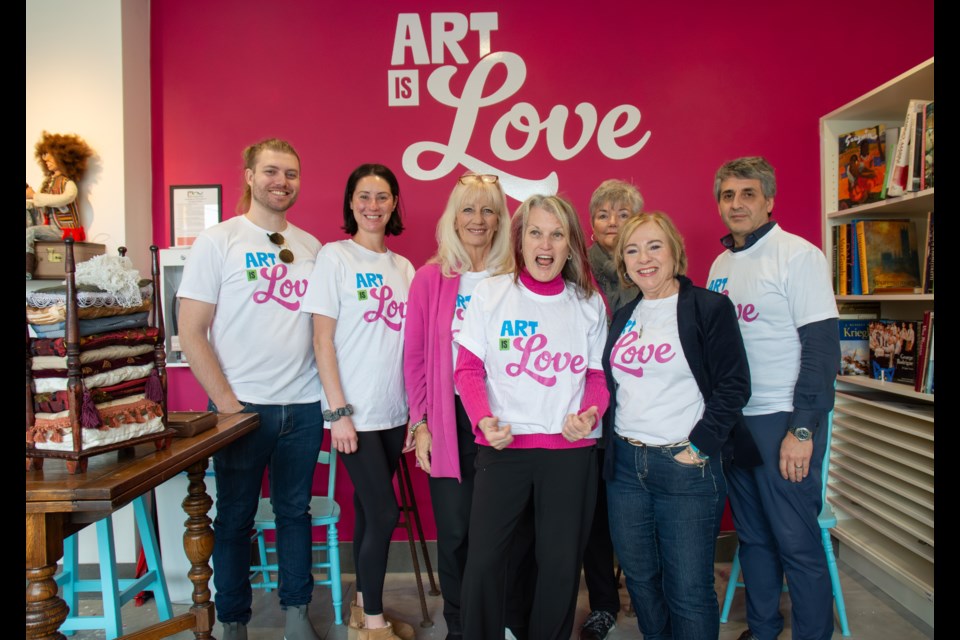 Quest Art School + Gallery board members and artists Andrew Rumball, Stephanie Rumball, Catherine Cowley, Jean Miller, Judy Goode, Cathy Tait and Rodrigo Moreno are shown Saturday.