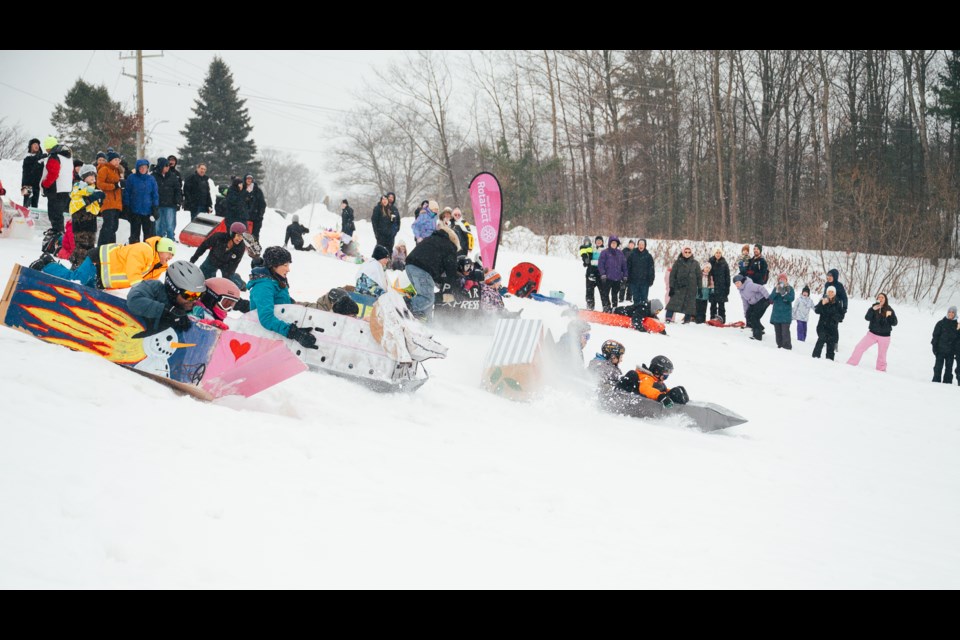 Popular North Simcoe Rotaract event drew wide range of participants to local toboggan hill.