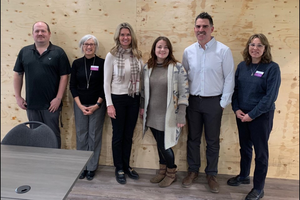 Pictured from left to right at the centre Friday are: Josh Tinney (digital marketing coordinator GBCSC), Kathy Wolfer (GBCSC board chair), Jill Dunlop (MPP, North Simcoe), Vanessa Quesnel (OTF Volunteer), Eric Walter (executive director, GBCSC), and Angela Lee Harrison (volunteer coordinator, GBCSC).