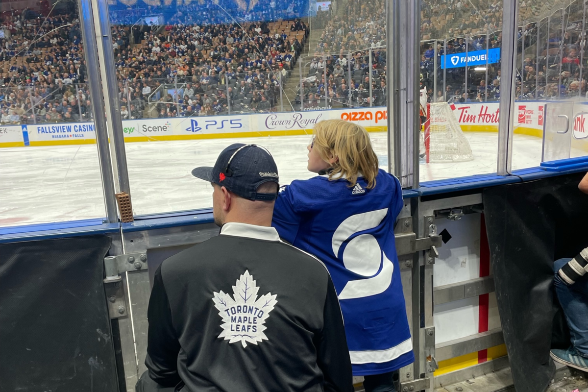 fan falls into penalty box