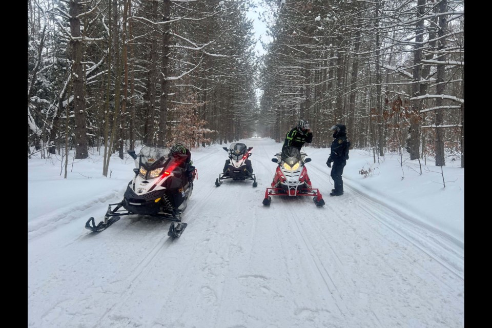 Southern Georgian Bay OPP conducts enforcement on area snowmobile trails.