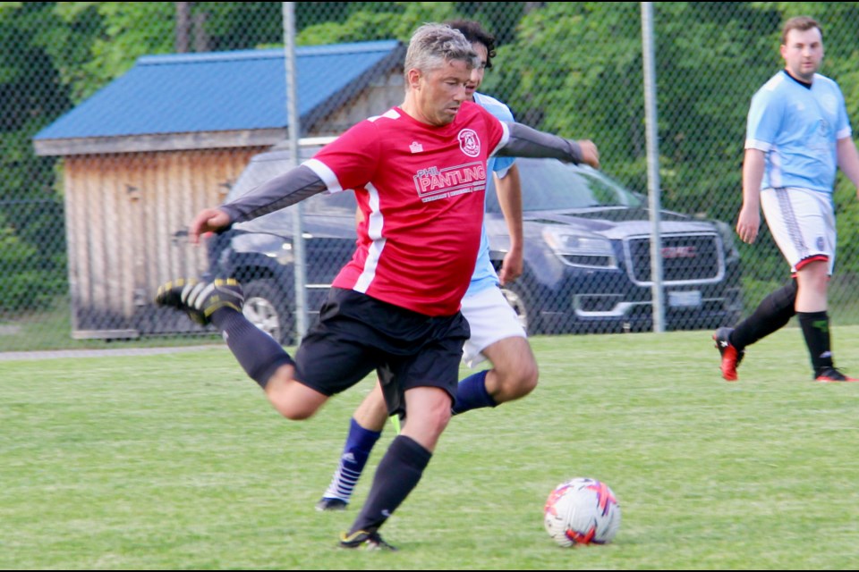 Huronia Soccer Club Board member Kyle Naylor is seeing playing the first game of the season May 28 at the Wyevale soccer fields. 