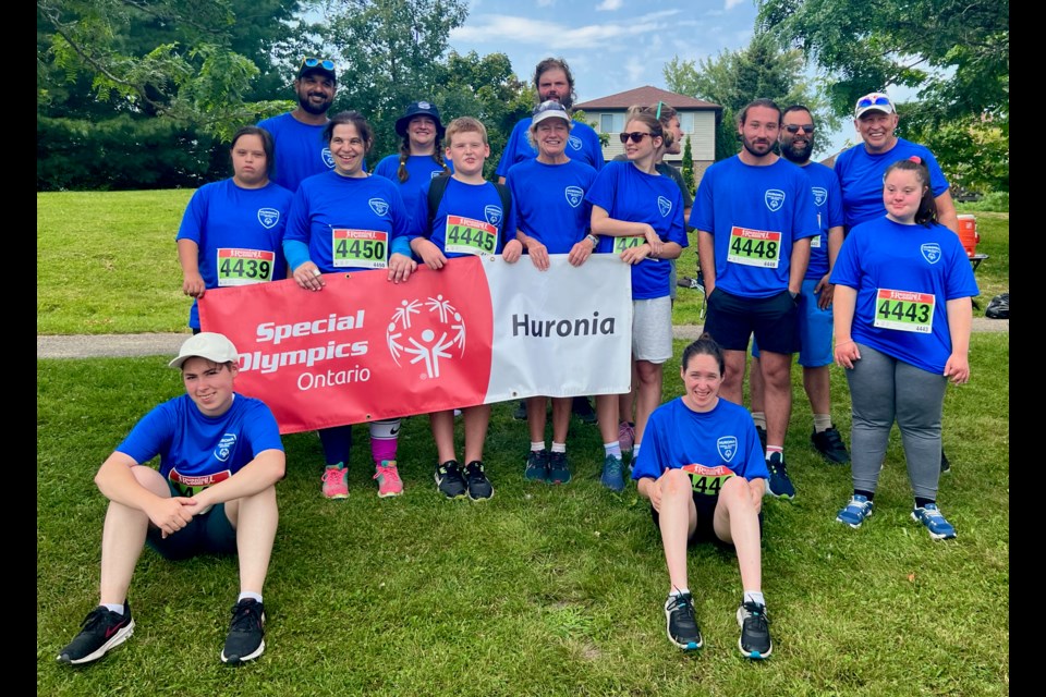 The Huronia Huskies Special Olympics Track and Field Team are seen after the Aug. 24 provincial qualifer.