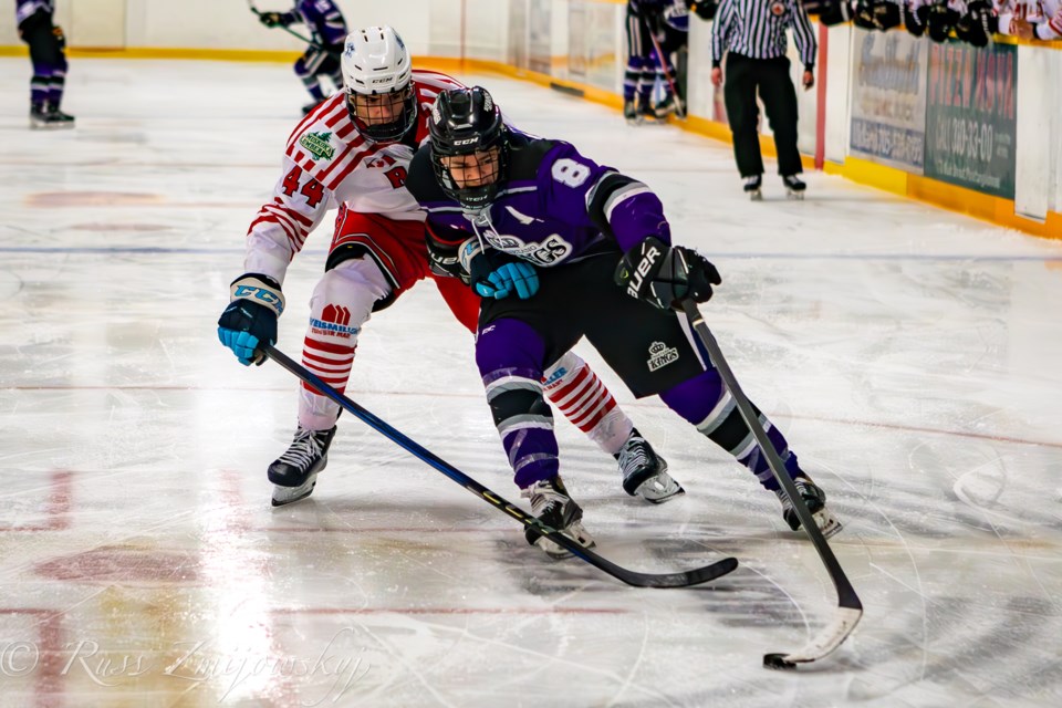 Penetang Kings forward Carter Wilson (#8) is seen in action in a recent PJHL game. 