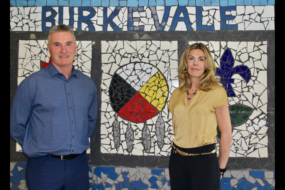 Burkevale Protestant Separate School Principal Julia McLaren, right, and Wilson Cowan, vice-principal say a new school for the unique one-school board is expected to be built and open by Sept. 2027.