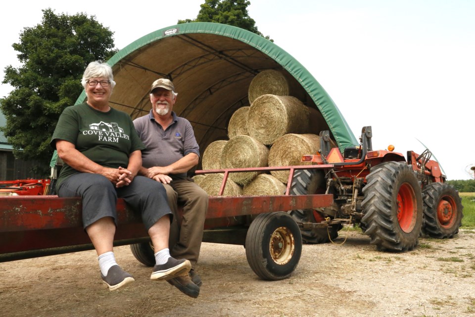 The Parkers on their land just north of Milton.