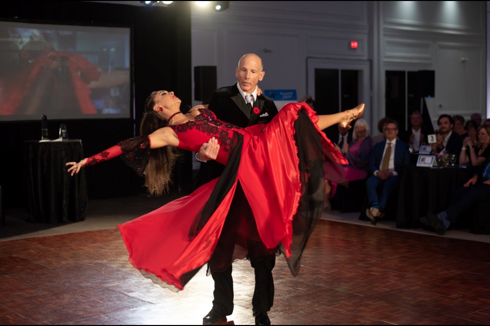 John Barclay and professional dance partner Ilinca Oprescu trip the light fantastic at Thursday's Prancing with the Stars.