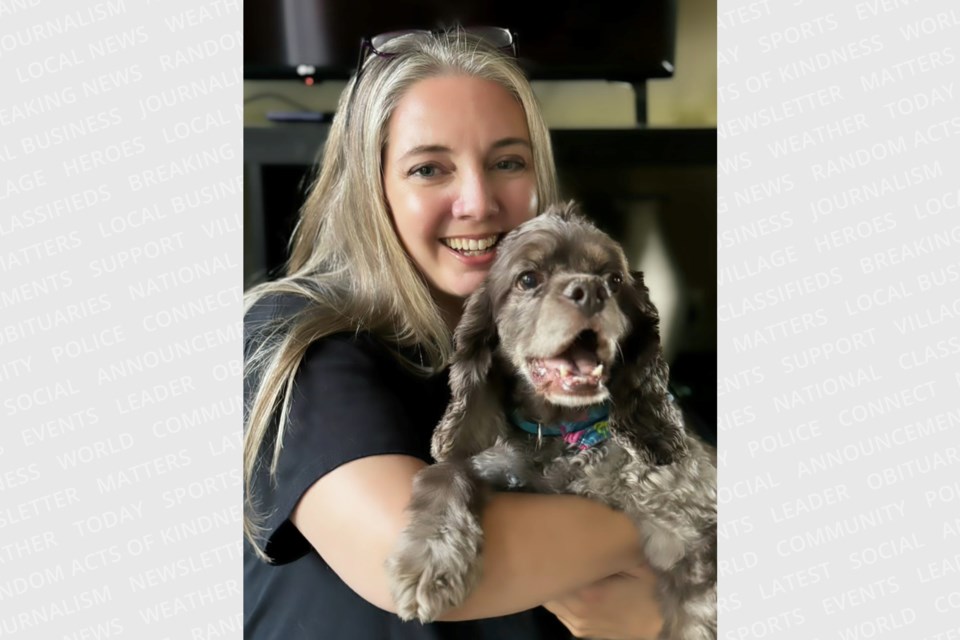 Sharon Adye-White and Teddy, the inspiration for her anti-anxiety dog treats.