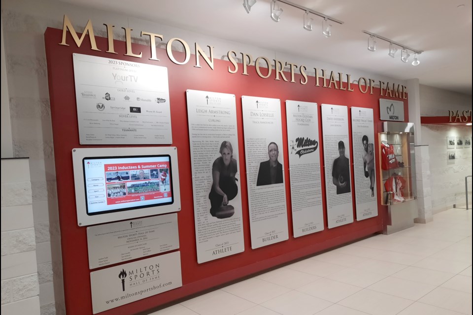 The Milton Sports Hall of Fame at Milton Sports Centre.