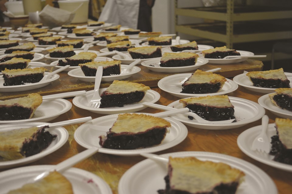 The Saskatoon berry pie is a well-loved feature of the festival and is made by Prairie Berries in Keeler. (photo by Ron Walter)