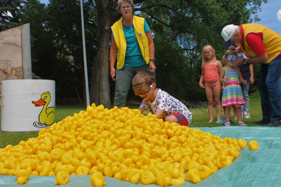 It was with great enthusiasm that the first duck was pulled out of the pile.