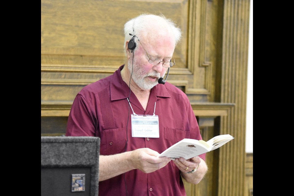 Robert Calder reads from his novel A Hero for the Americas: The Legend of Gonzalo Guerrero during he and Paul Hanley’s panel Friday afternoon.