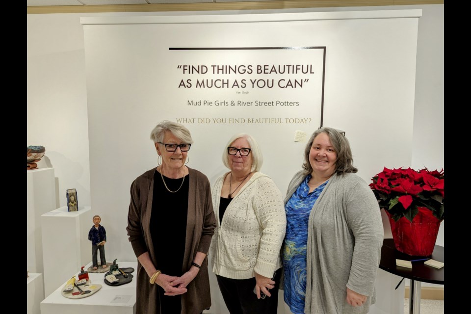 (l-r) Kathy Verbeke, Faithe Sovdi, and Melanie McFarlane. Missing are Dorothy Yakiwchuk, Dianne Newman, and Shannan Taylor, who were unable to attend