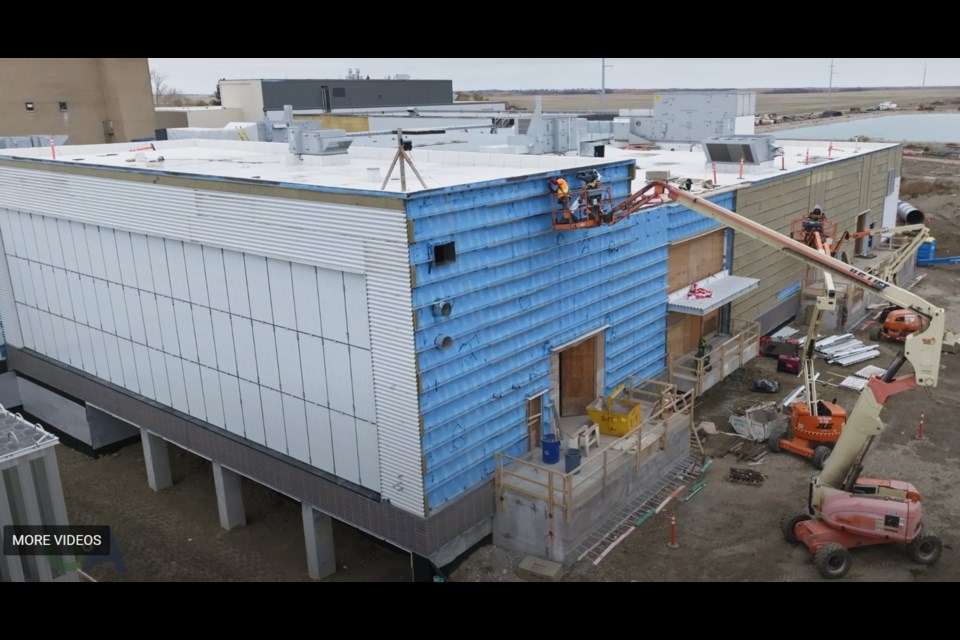 A screenshot from a time-lapse video showing the construction at the water treatment plant. Photo courtesy YouTube