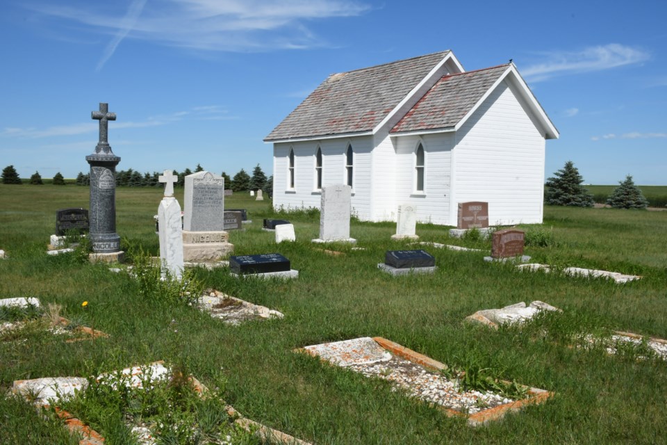 St. Columba Anglican Church is located on Highway 202 east of the Village of Tuxford on the way to Buffalo Pound Provincial Park. The building is a municipal heritage structure. Photo by Jason G. Antonio