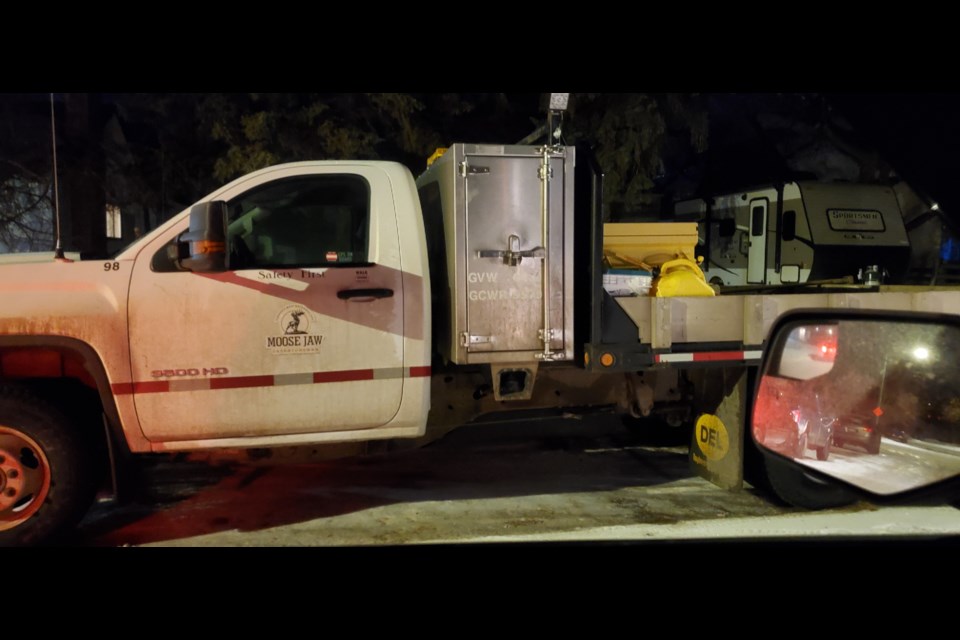 Here are some recent examples of city vehicles parked for the night in front of residences in Moose Jaw 